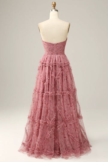 Dusty Rose Sweetheart A-Line Ballkjole